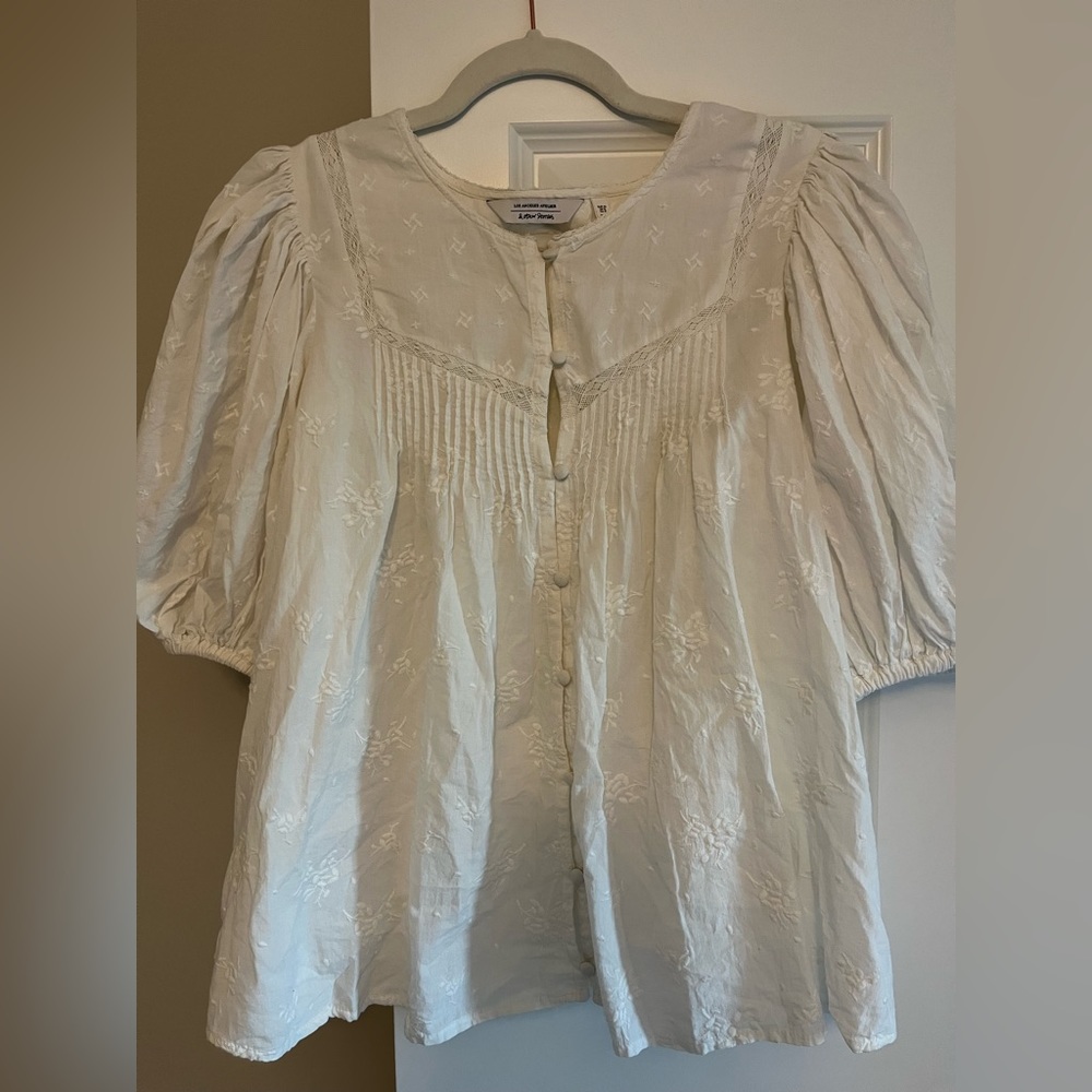 &other stories white puff sleeve blouse